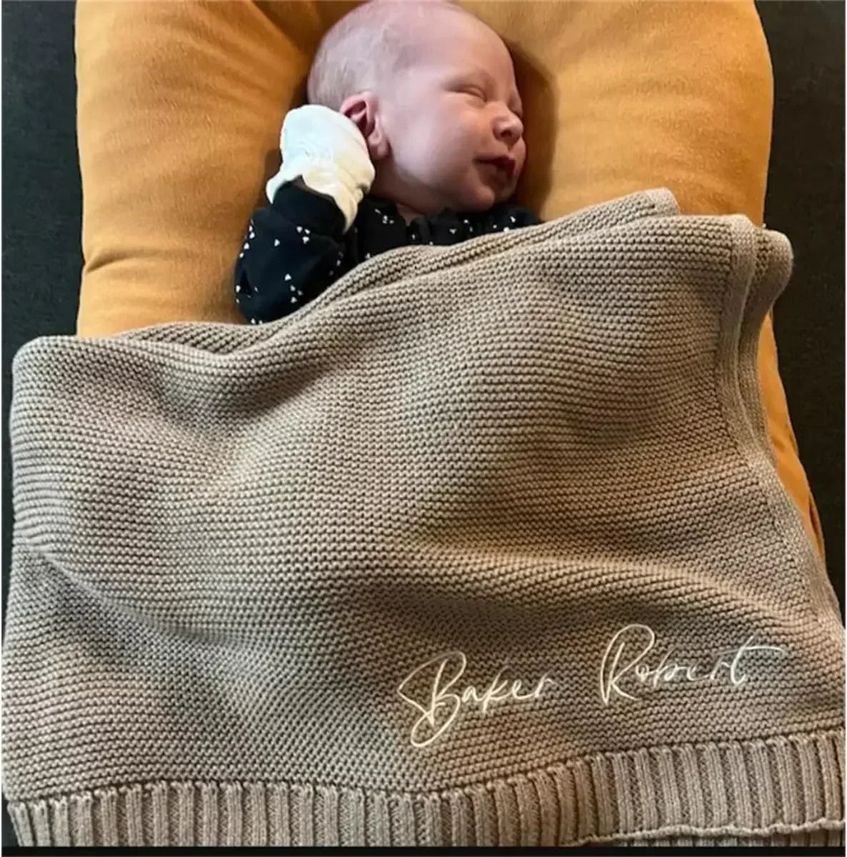 CS™ Personalized Name Baby Knitted Blanket