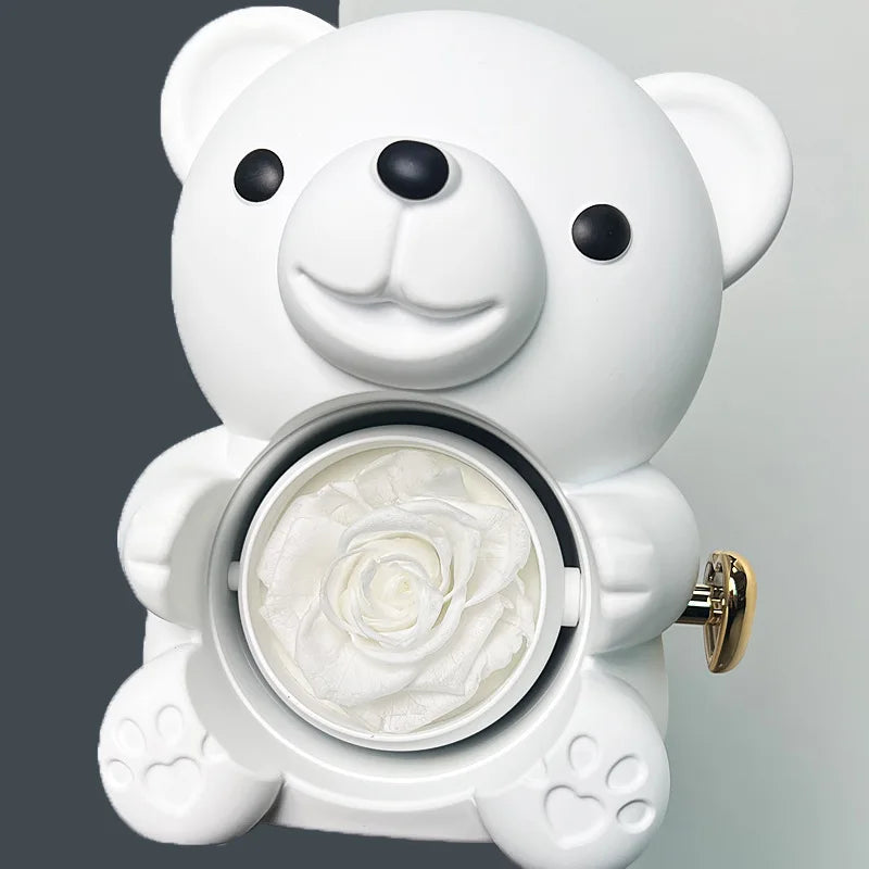 CS™ Eternal Rotating Rose Necklace Teddy Bear