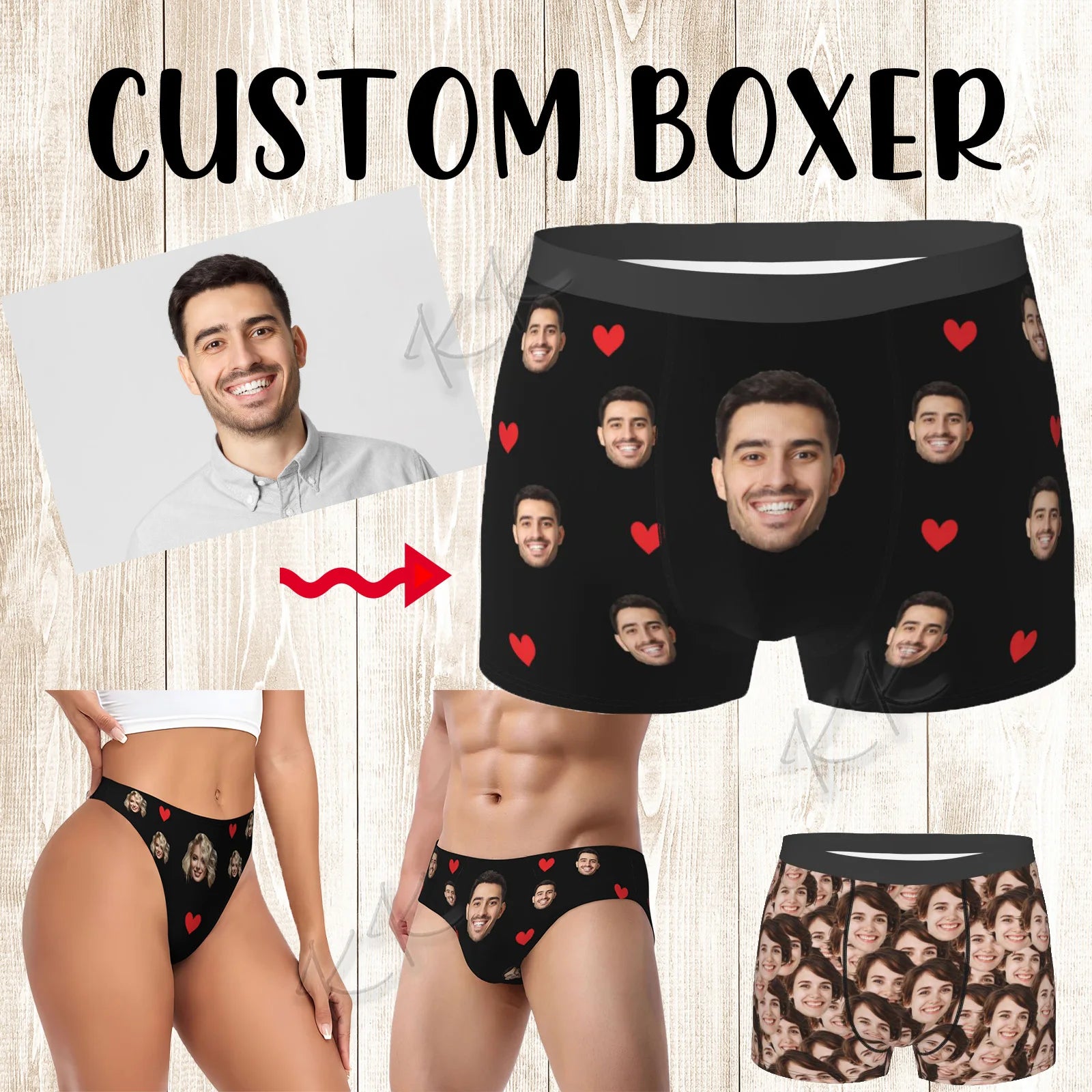 CS™ Personalized Unisex Underpants Briefs With Photo