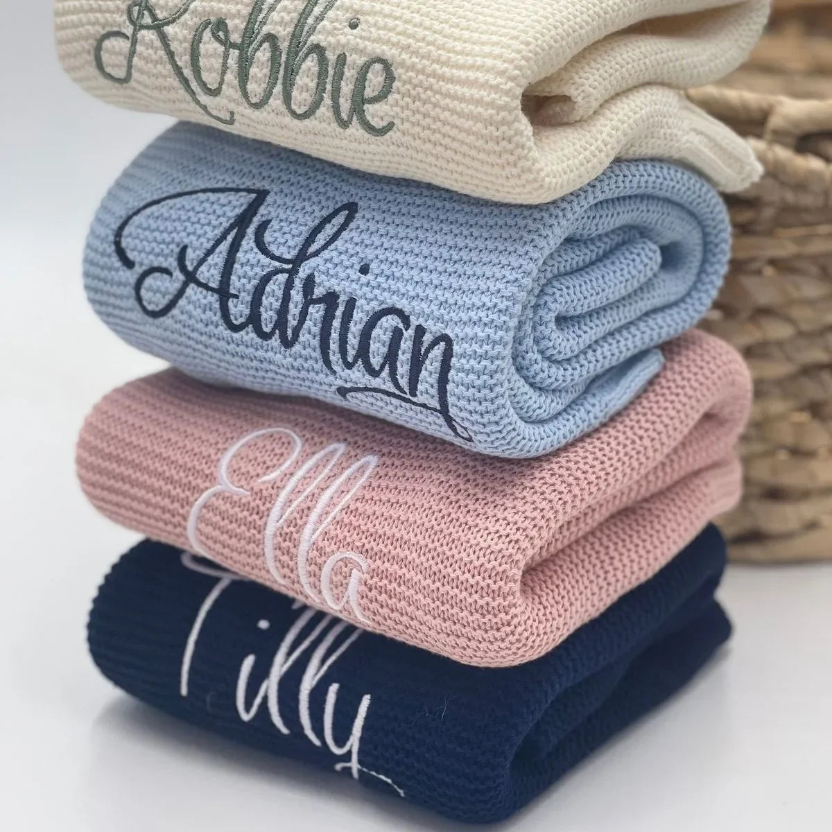 CS™ Personalized Name Baby Knitted Blanket